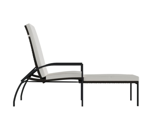 vidaXL sauļošanās zviļņi ar kāju balstiem, 2 gb., brūna PE rotangpalma