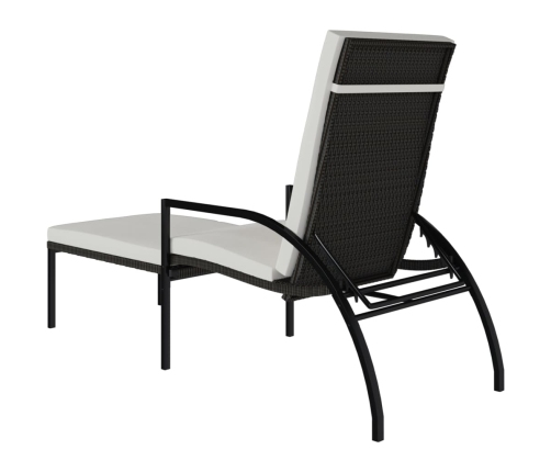 vidaXL sauļošanās zviļņi ar kāju balstiem, 2 gb., brūna PE rotangpalma