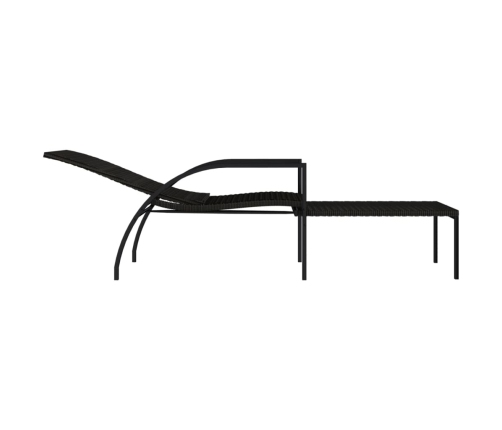 vidaXL sauļošanās zviļņi ar kāju balstiem, 2 gb., brūna PE rotangpalma