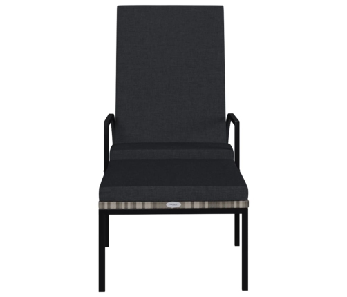 vidaXL sauļošanās zviļņi ar kāju balstiem, 2 gab., PE rotangpalma