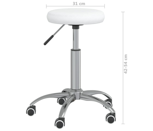 vidaXL virtuves krēsls, balta mākslīgā āda