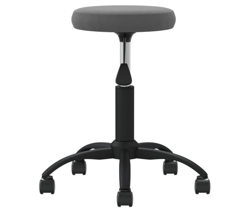 vidaXL virtuves krēsls, tumši pelēks samts