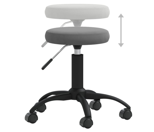 vidaXL virtuves krēsls, tumši pelēks samts