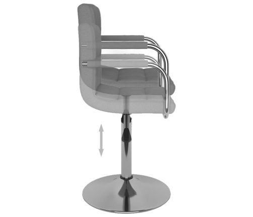 vidaXL virtuves krēsls, gaiši pelēks audums