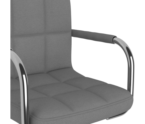 vidaXL virtuves krēsls, gaiši pelēks audums