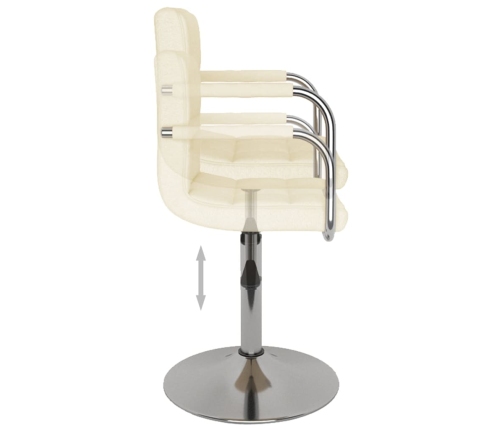vidaXL virtuves krēsls, krēmkrāsas audums