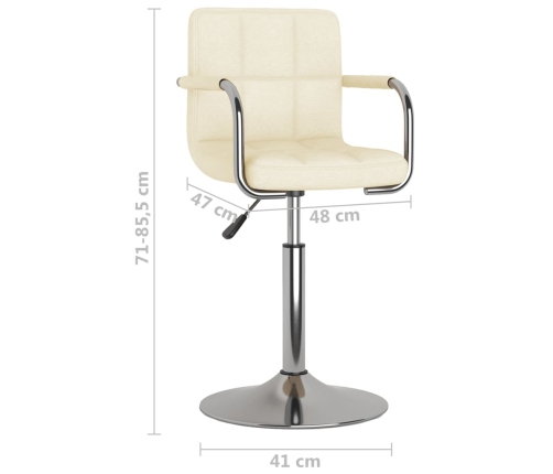 vidaXL virtuves krēsls, krēmkrāsas audums