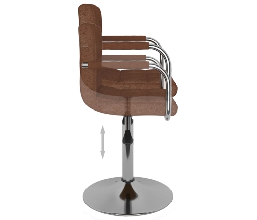 vidaXL virtuves krēsls, brūns audums