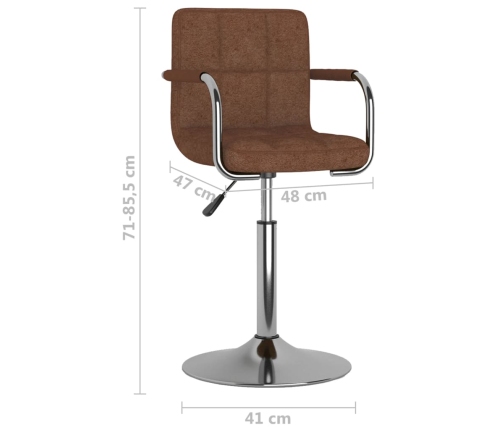 vidaXL virtuves krēsls, brūns audums