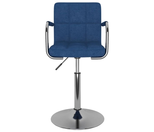 vidaXL virtuves krēsls, zils audums