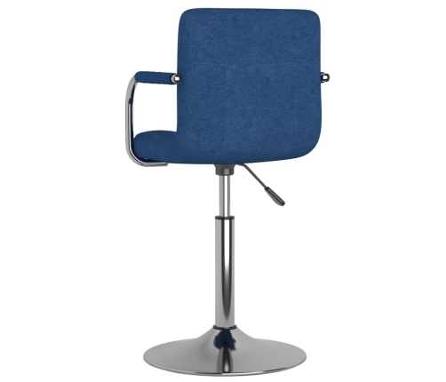 vidaXL virtuves krēsls, zils audums