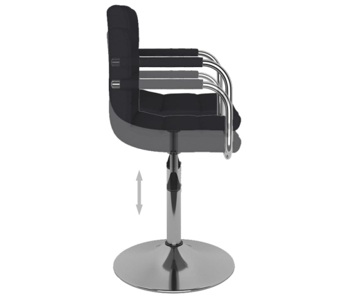 vidaXL virtuves krēsls, melns audums