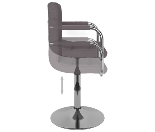 vidaXL virtuves krēsls, pelēkbrūns audums