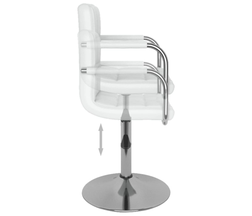 vidaXL virtuves krēsls, balta mākslīgā āda