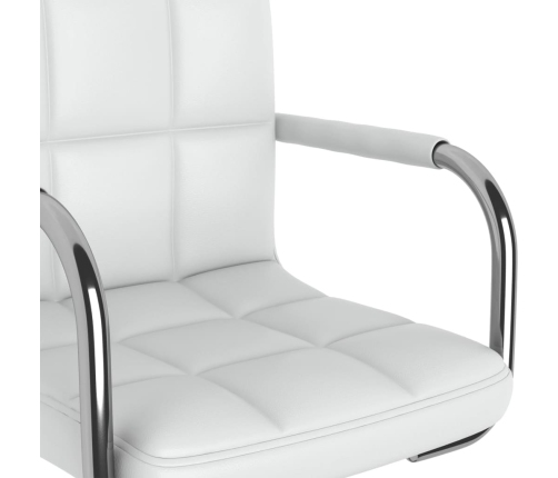 vidaXL virtuves krēsls, balta mākslīgā āda