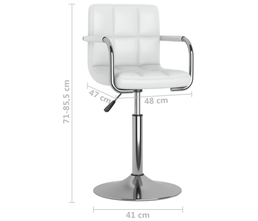 vidaXL virtuves krēsls, balta mākslīgā āda