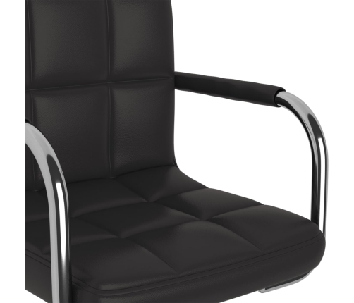 vidaXL virtuves krēsls, melna mākslīgā āda