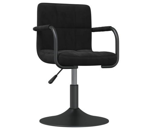 vidaXL virtuves krēsls, melns samts