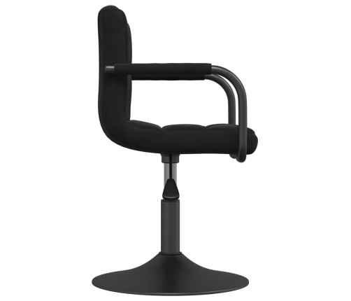 vidaXL virtuves krēsls, melns samts