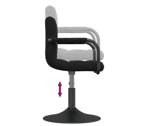 vidaXL virtuves krēsls, melns samts