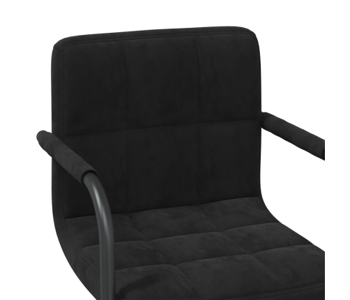 vidaXL virtuves krēsls, melns samts