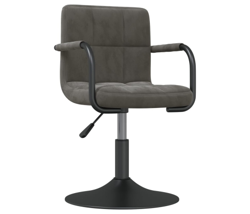 vidaXL virtuves krēsls, tumši pelēks samts