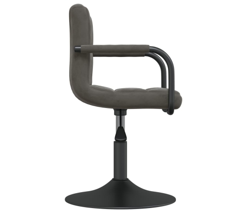 vidaXL virtuves krēsls, tumši pelēks samts