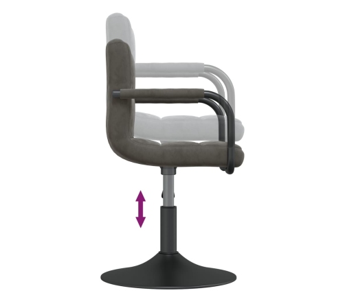 vidaXL virtuves krēsls, tumši pelēks samts