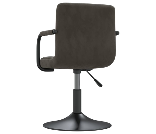 vidaXL virtuves krēsls, tumši pelēks samts