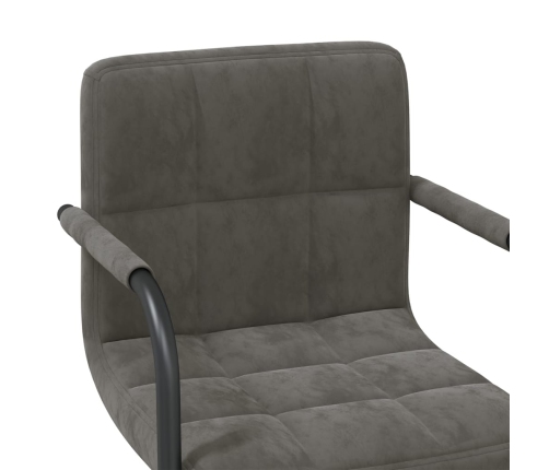 vidaXL virtuves krēsls, tumši pelēks samts