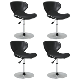 Virtuves Krēsli, 4 Gab., Melna Mākslīgā Āda Vidaxl