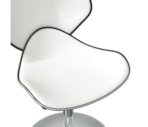 vidaXL virtuves krēsli, 6 gab., balta mākslīgā āda