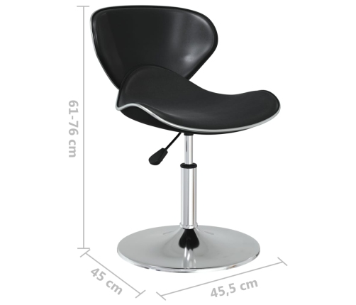 Virtuves Krēsli, 6 Gab., Melna Mākslīgā Āda Vidaxl