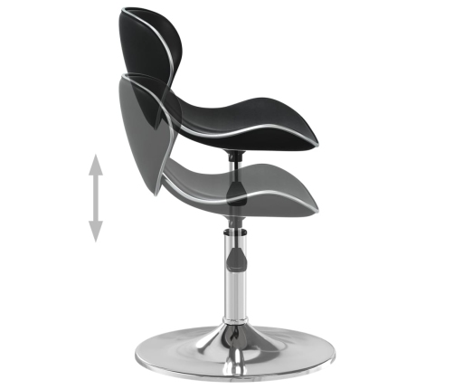 vidaXL virtuves krēsls, melna mākslīgā āda