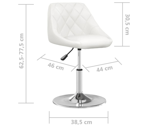vidaXL virtuves krēsli, 4 gab., balta mākslīgā āda