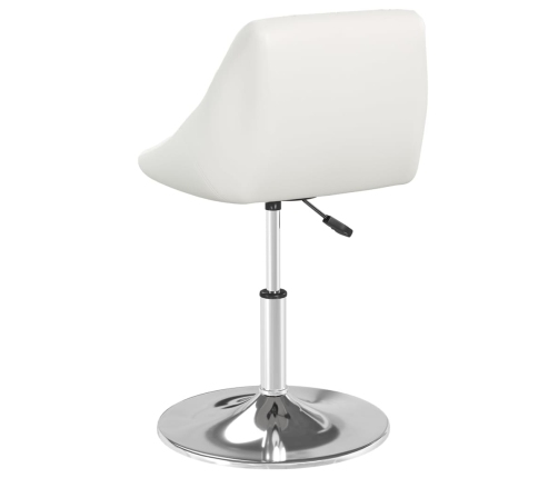 vidaXL virtuves krēsli, 6 gab., balta mākslīgā āda