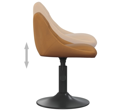 vidaXL virtuves krēsls, brūns samts