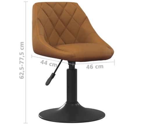 vidaXL virtuves krēsls, brūns samts