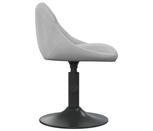 vidaXL virtuves krēsls, gaiši pelēks samts