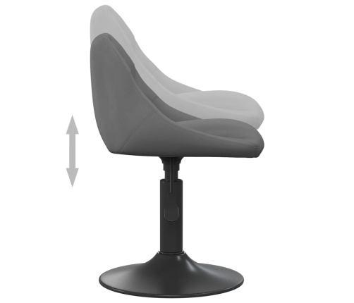 vidaXL virtuves krēsls, tumši pelēks samts