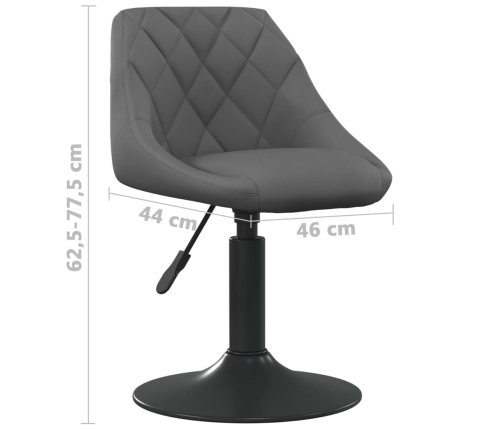 vidaXL virtuves krēsls, tumši pelēks samts