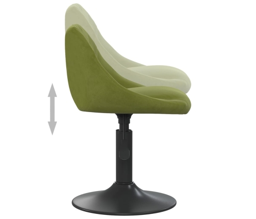 vidaXL virtuves krēsls, gaiši zaļš samts