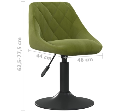 vidaXL virtuves krēsls, gaiši zaļš samts