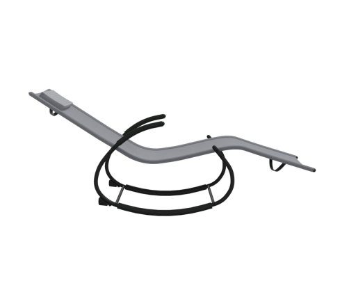 vidaXL sauļošanās šūpuļkrēsls, tērauds, pelēks tekstilēns