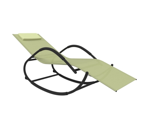 vidaXL sauļošanās šūpuļkrēsls, krēmkrāsas, tērauds un tekstilēns