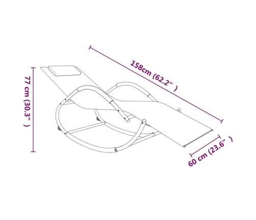 vidaXL sauļošanās šūpuļkrēsls, krēmkrāsas, tērauds un tekstilēns
