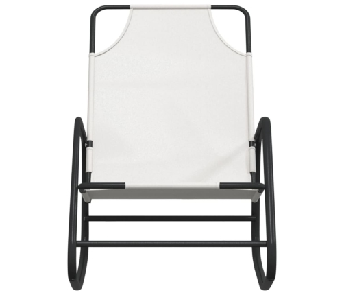vidaXL sauļošanās šūpuļkrēsls, tērauds, krēmkrāsas tekstilēns