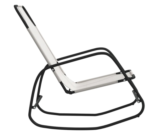 vidaXL sauļošanās šūpuļkrēsls, tērauds, krēmkrāsas tekstilēns