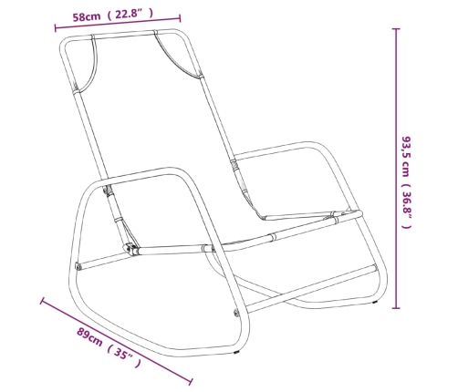 vidaXL sauļošanās šūpuļkrēsls, tērauds, krēmkrāsas tekstilēns