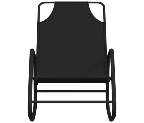 vidaXL sauļošanās šūpuļkrēsli, 2 gab., melni, tērauds un tekstilēns